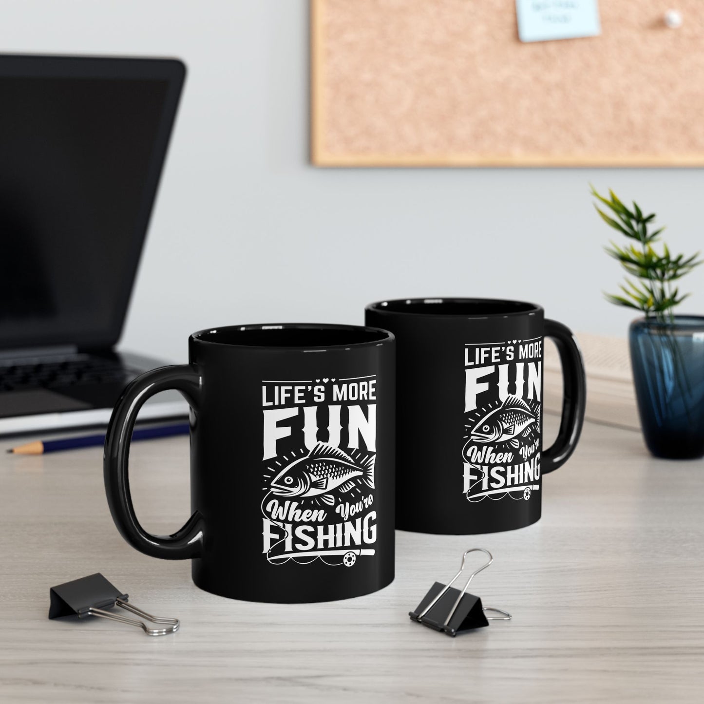 Black ceramic mug